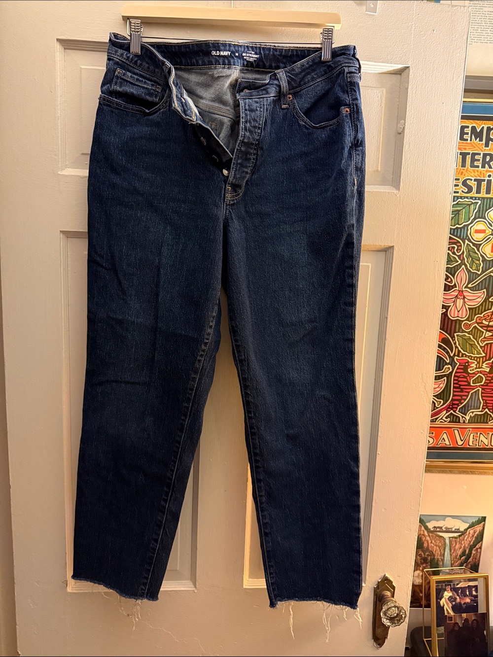 Old Navy Women's Dark Indigo Straight Leg Jeans